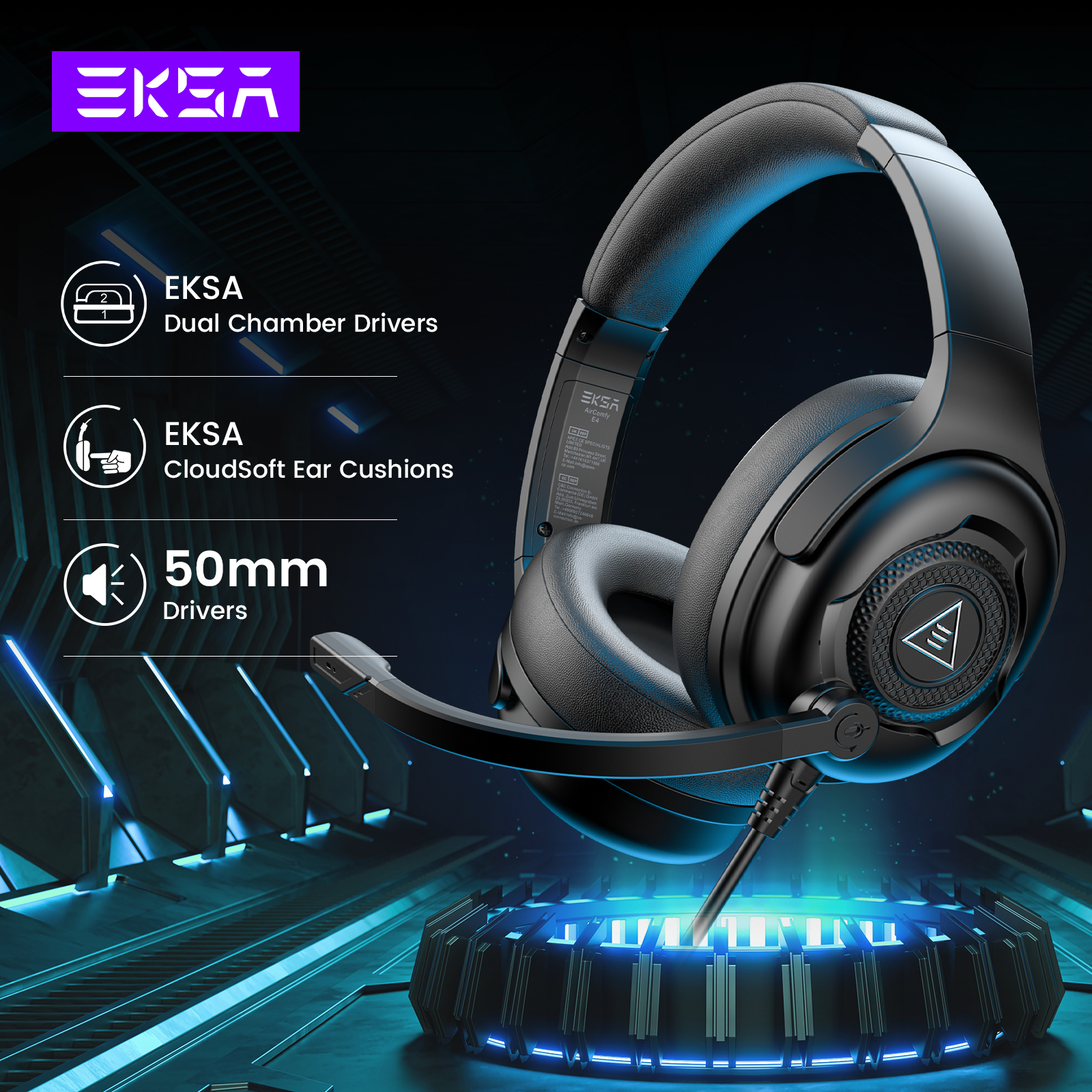 Pc Gaming Y Monitor - EKSA E4 Wired Headset Gamer 3.5mm