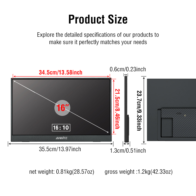 Anmite 16-Inch Portable Touch  - Pc Gaming Y Monitor 리뷰 및 가격