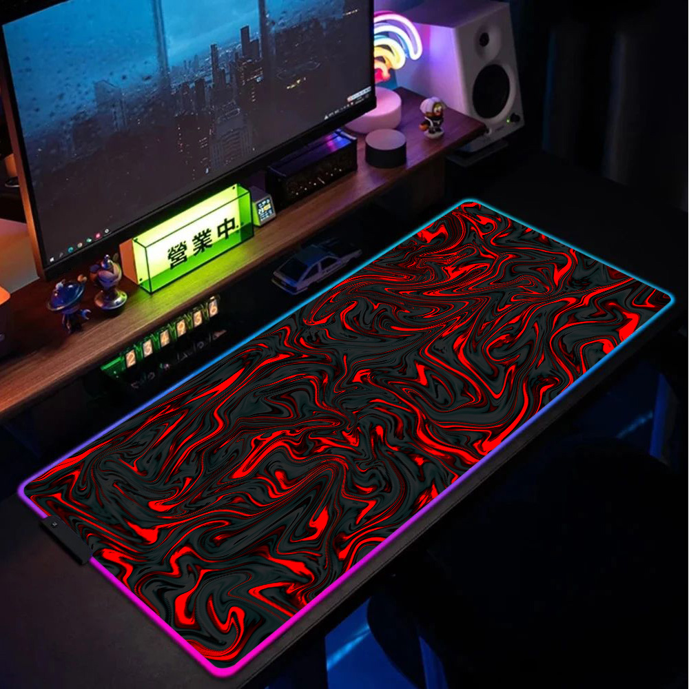 Mousepad RGB Mouse Pad Red and - Pc Gaming Liquid 리뷰 및 가격