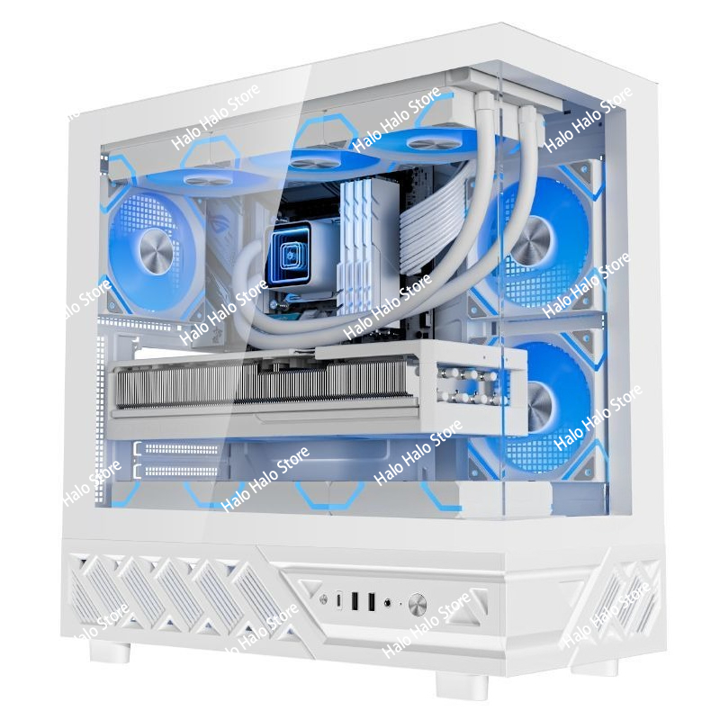 White Seaview ATX PC Case Temp - Pc Gaming Liquid 리뷰 및 가격