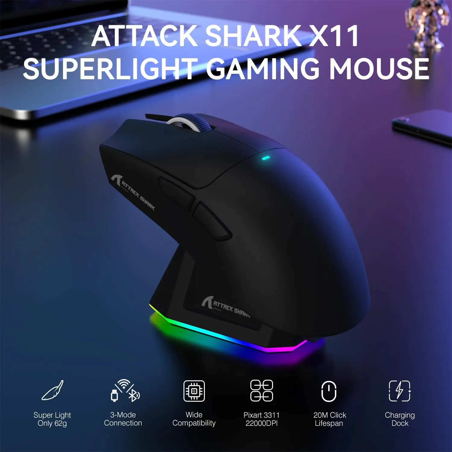 ATTACK SHARK X11 Lightweight T - Wireless Gaming Mouse 리뷰 및 가격