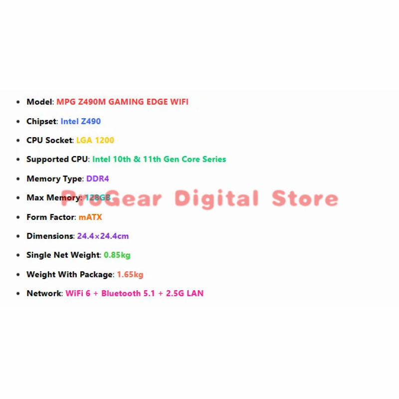 for MSI MPG Z490M GAMING EDGE  - Pc Gaming I7 리뷰 및 가격